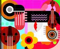 Drawing of musical instruments